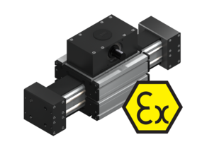 ATEX certified linear actuator with lifting unit from the ELFZex product range.