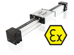 ATEX certified linear actuator with lifting unit from the ELZex product range.
