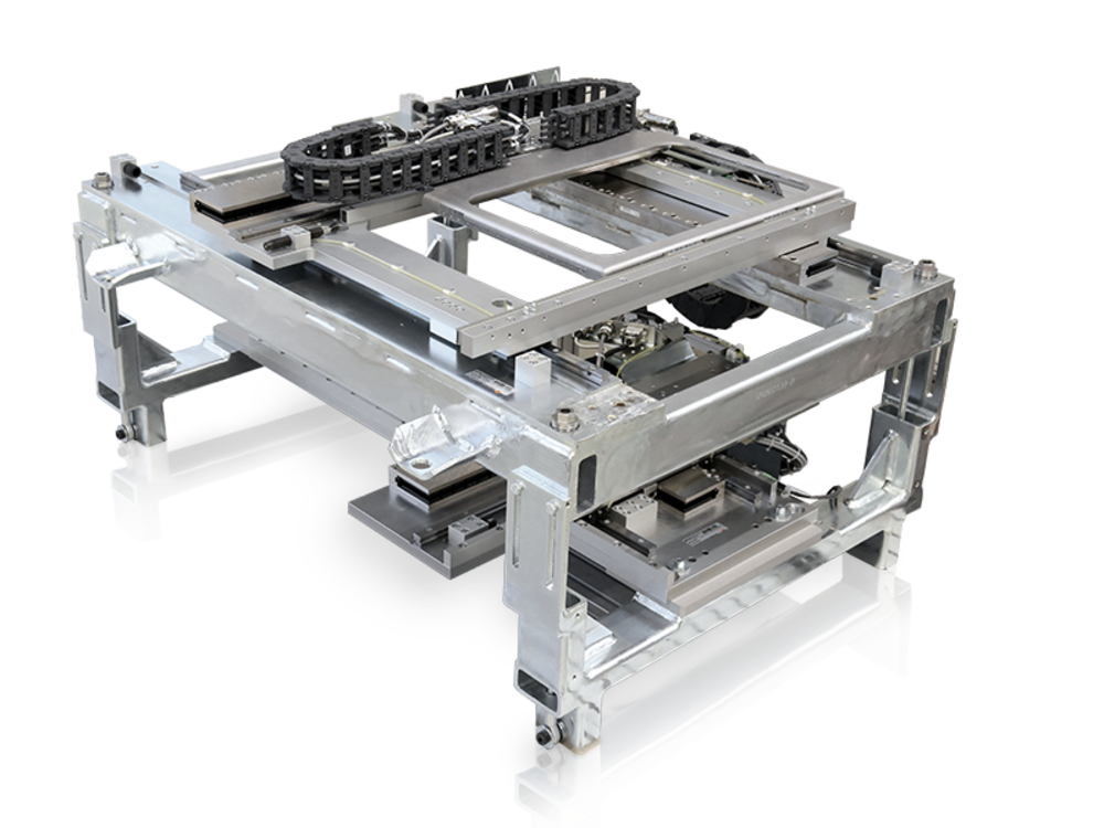 JAT System bestehend aus zwei synchronisierten Kreuztischen